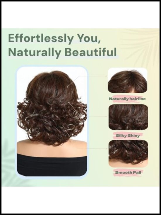 100% Human Hair Wavy Bob Wig Glueless Lightweight Daily Wear